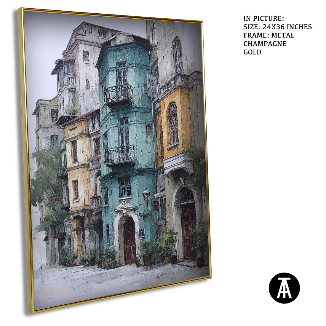 Artwork in Light Brown Frame