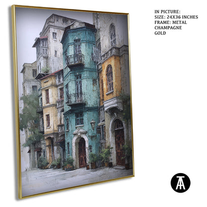 Artwork in Light Brown Frame