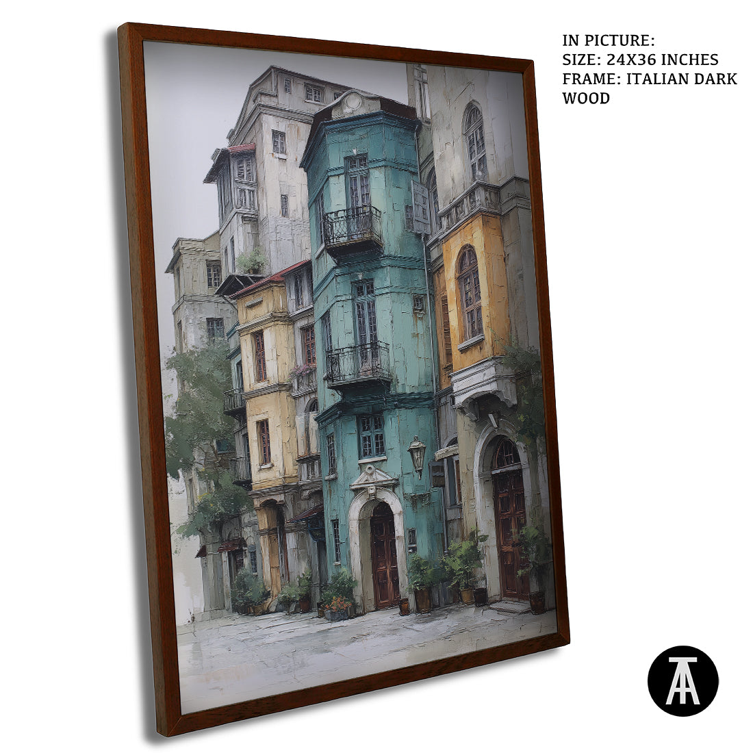 Artwork in Dark Brown Frame