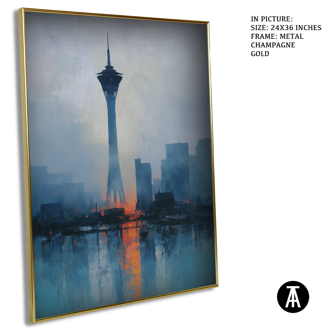 Artwork in Light Brown Frame