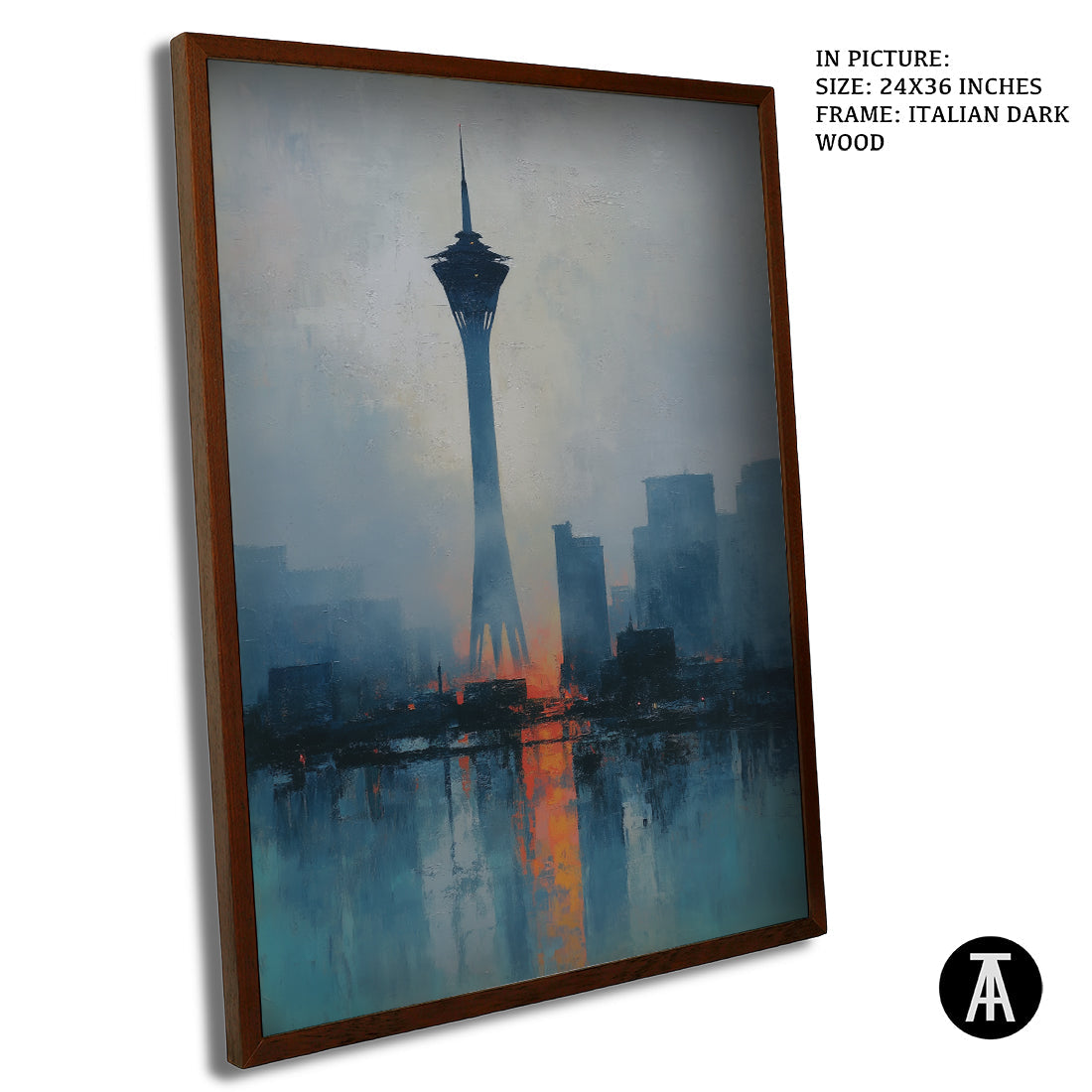 Artwork in Dark Brown Frame