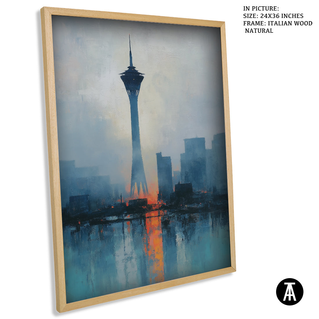 Artwork in Dark Wood Frame