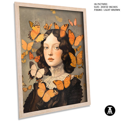 Artwork in Dark Brown Frame