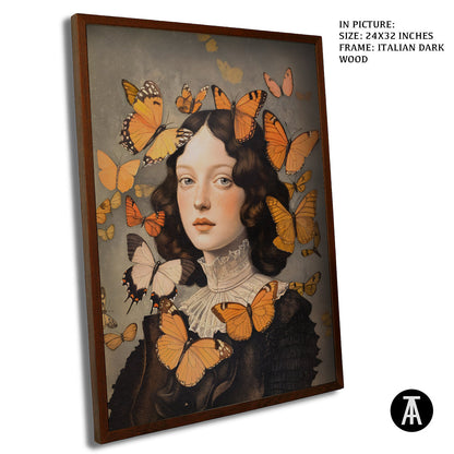 Artwork in Dark Wood Frame