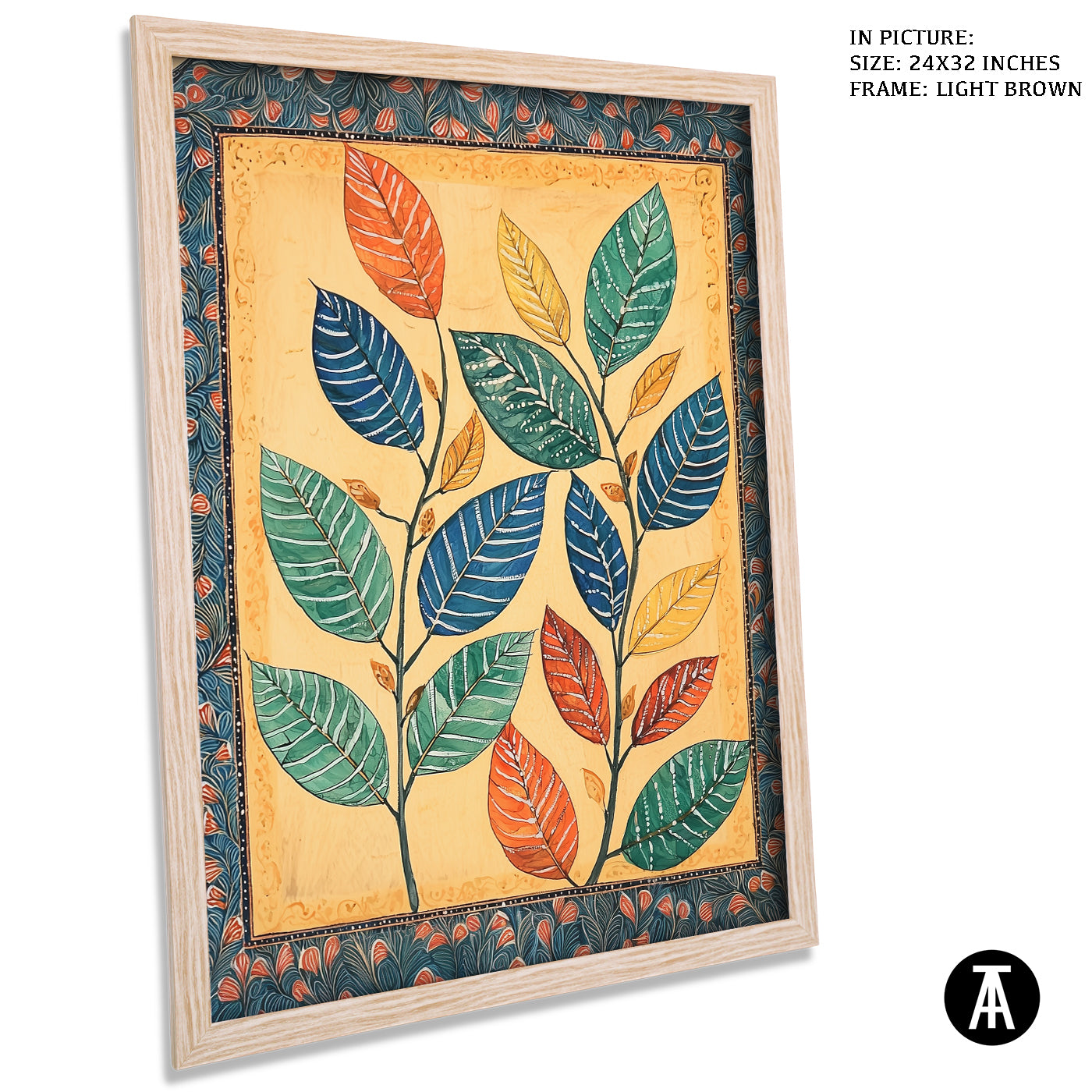 Artwork in Dark Brown Frame