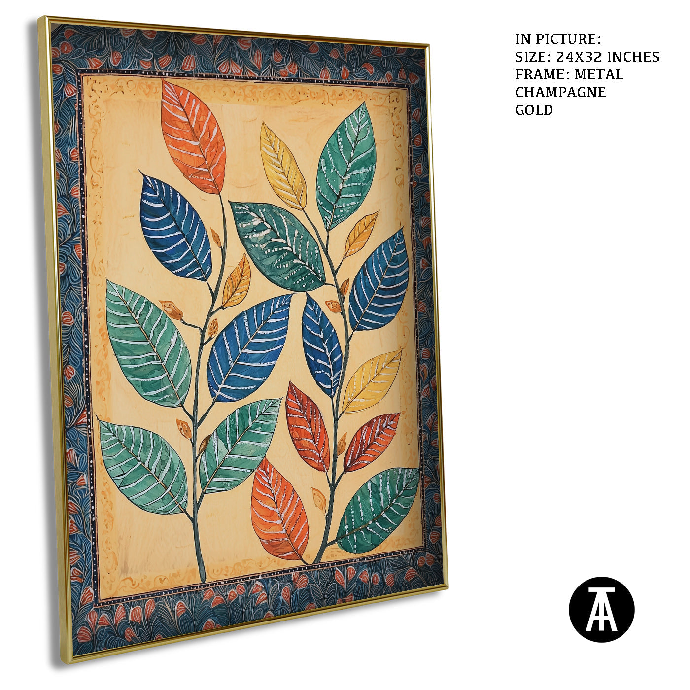 Artwork in Light Brown Frame