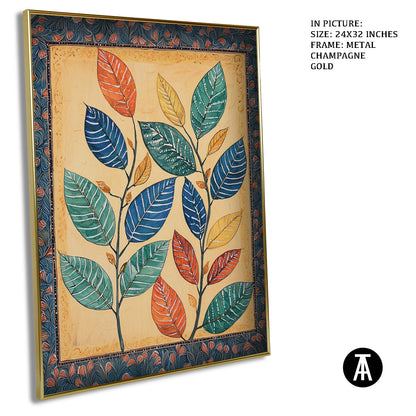 Artwork in Light Brown Frame
