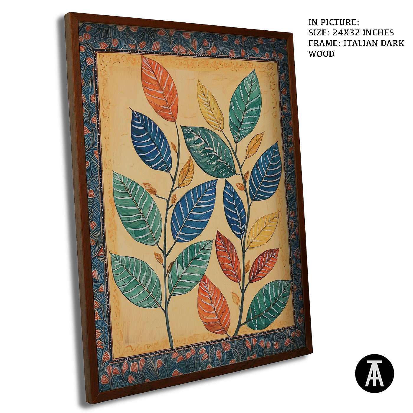 Artwork in Dark Wood Frame