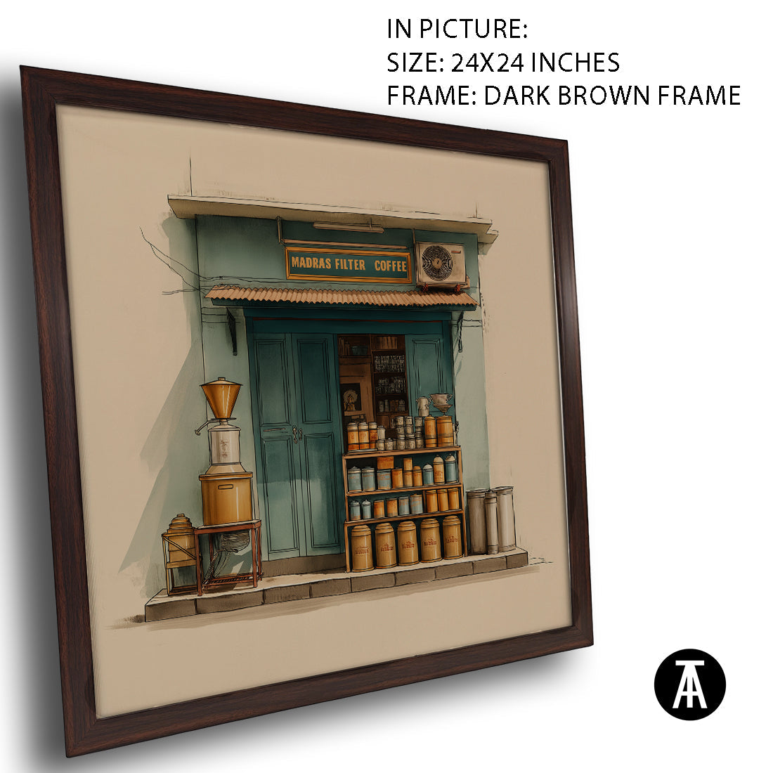 Artwork in Dark Brown Frame