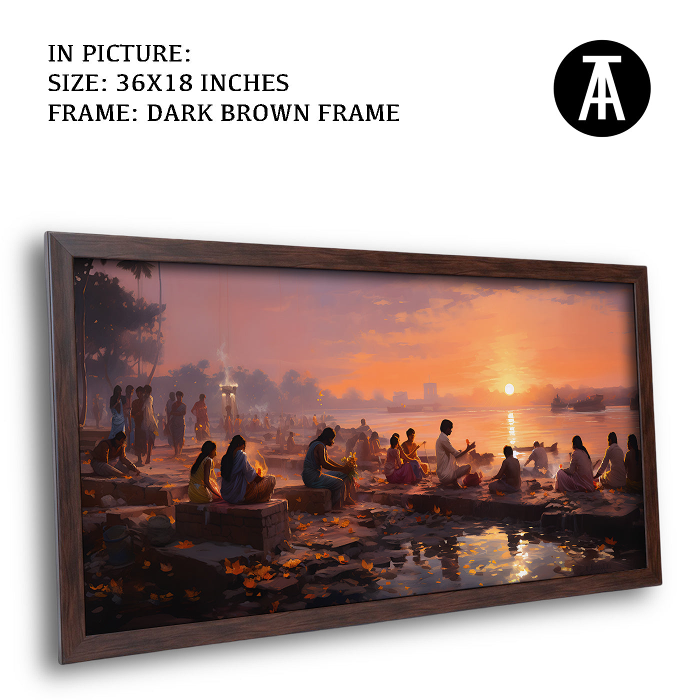 Artwork in Metal Champagne Gold Frame