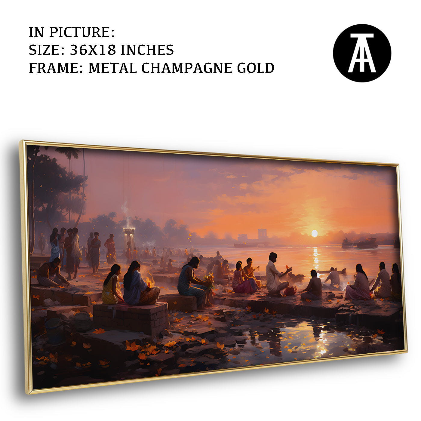 Artwork in Light Brown Frame