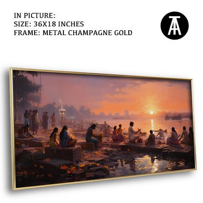 Artwork in Light Brown Frame