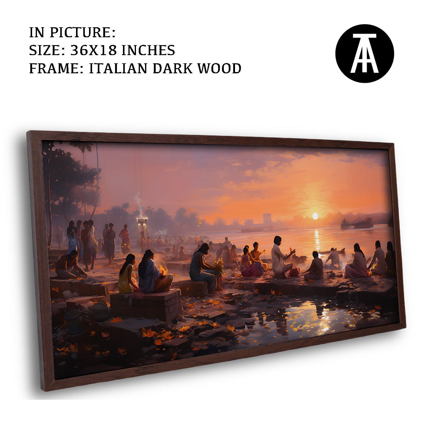 Artwork in Dark Wood Frame