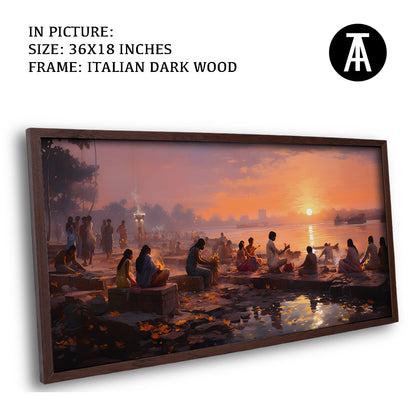 Artwork in Dark Wood Frame