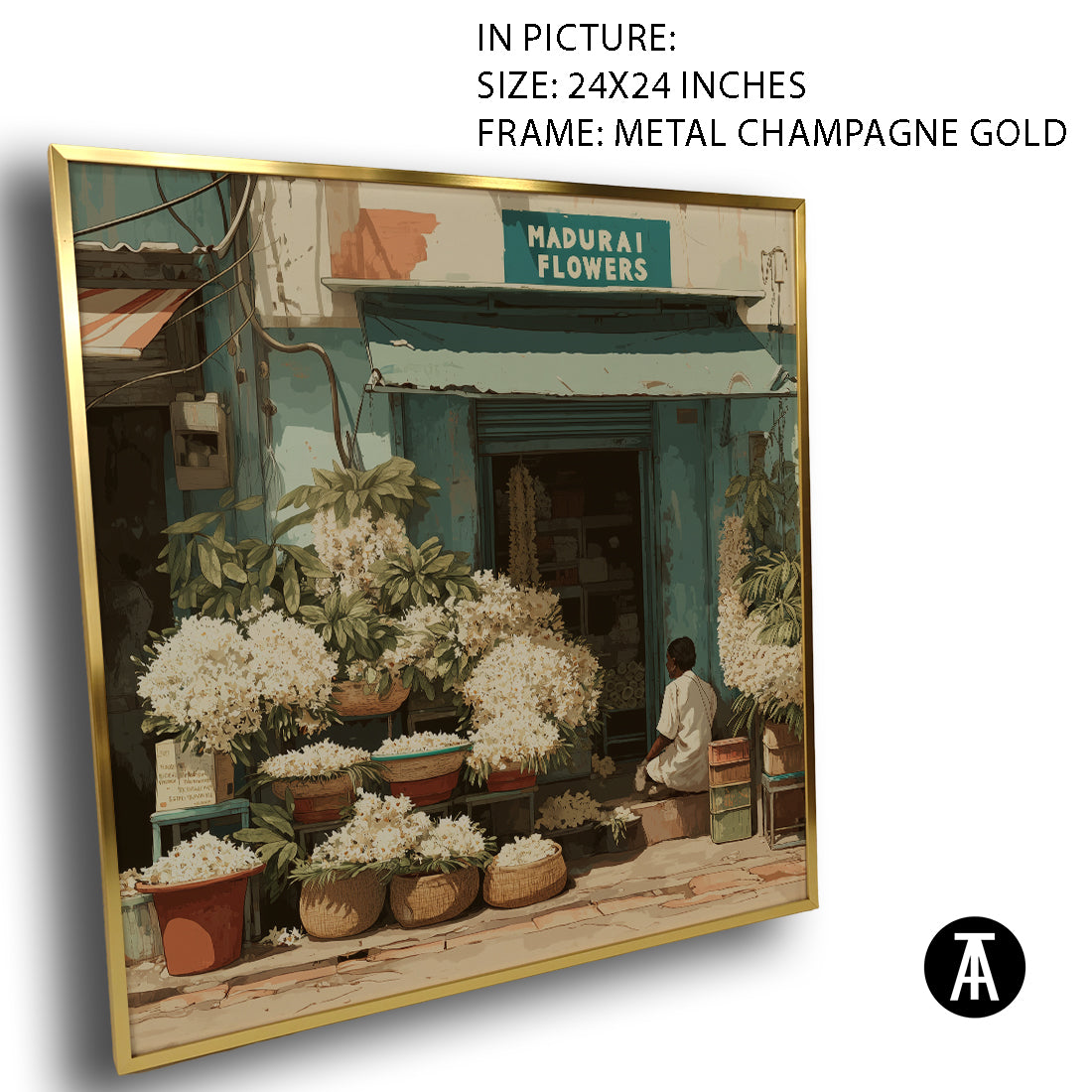 Artwork in Metal Champagne Gold Frame