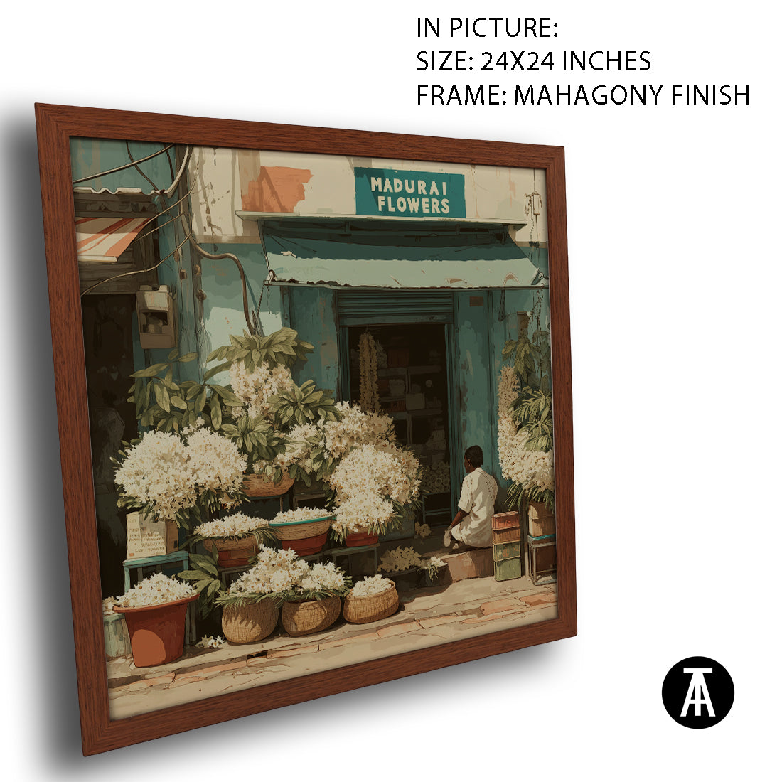 Artwork in Mahogany Finish Frame