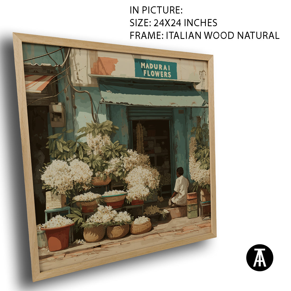 Artwork in Natural Wood Frame