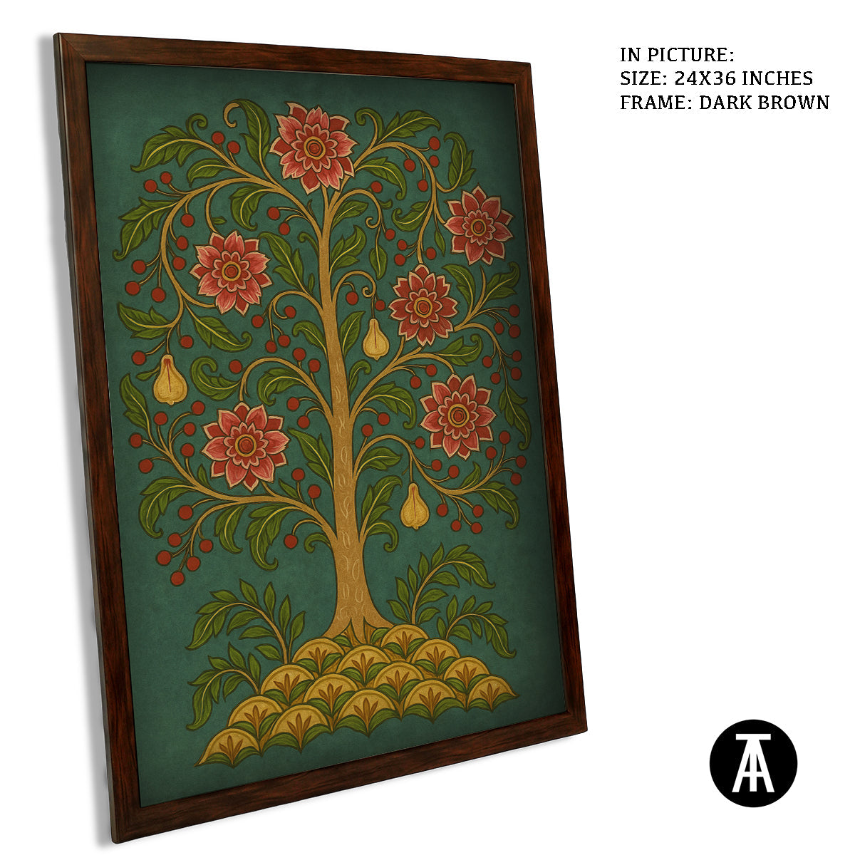 Artwork in Dark Brown Frame