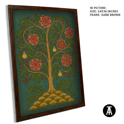 Artwork in Dark Brown Frame