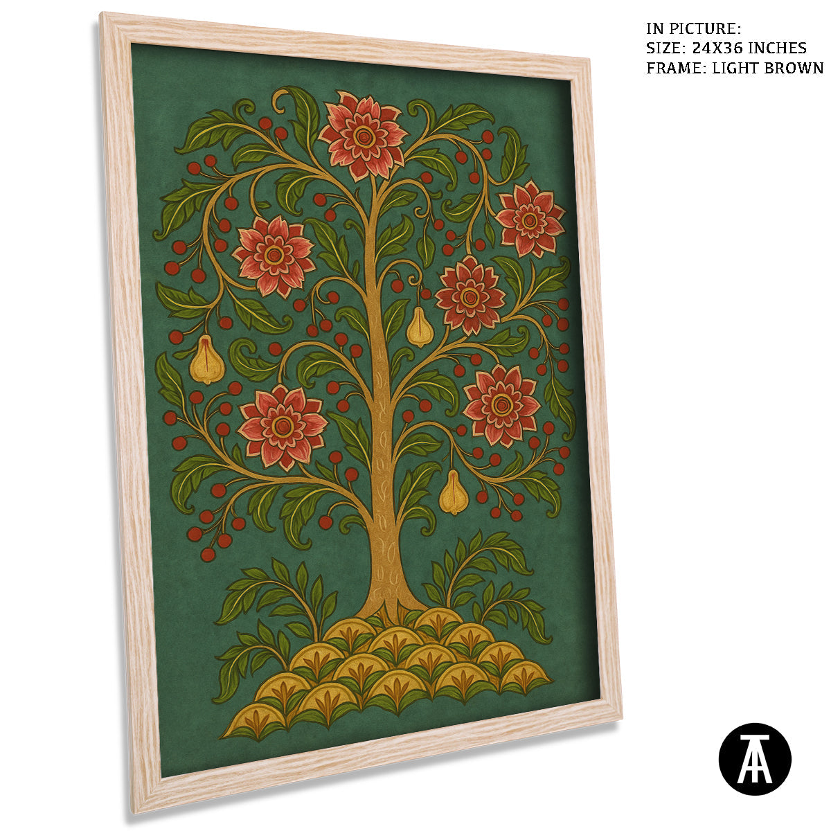 Artwork in Light Brown Frame