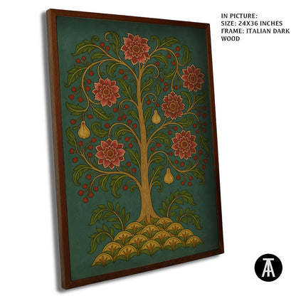 Artwork in Dark Wood Frame