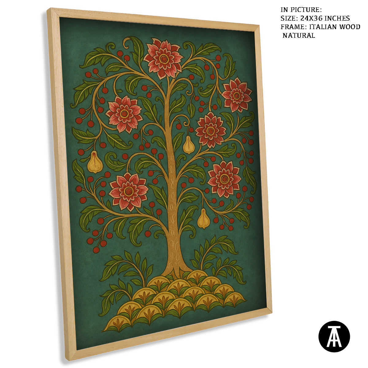 Artwork in Natural Wood Frame