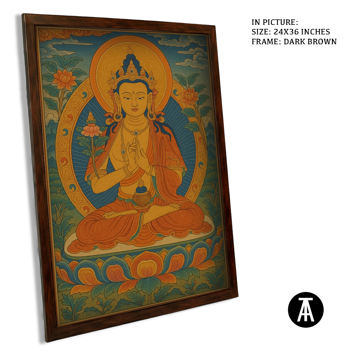 Artwork in Dark Brown Frame