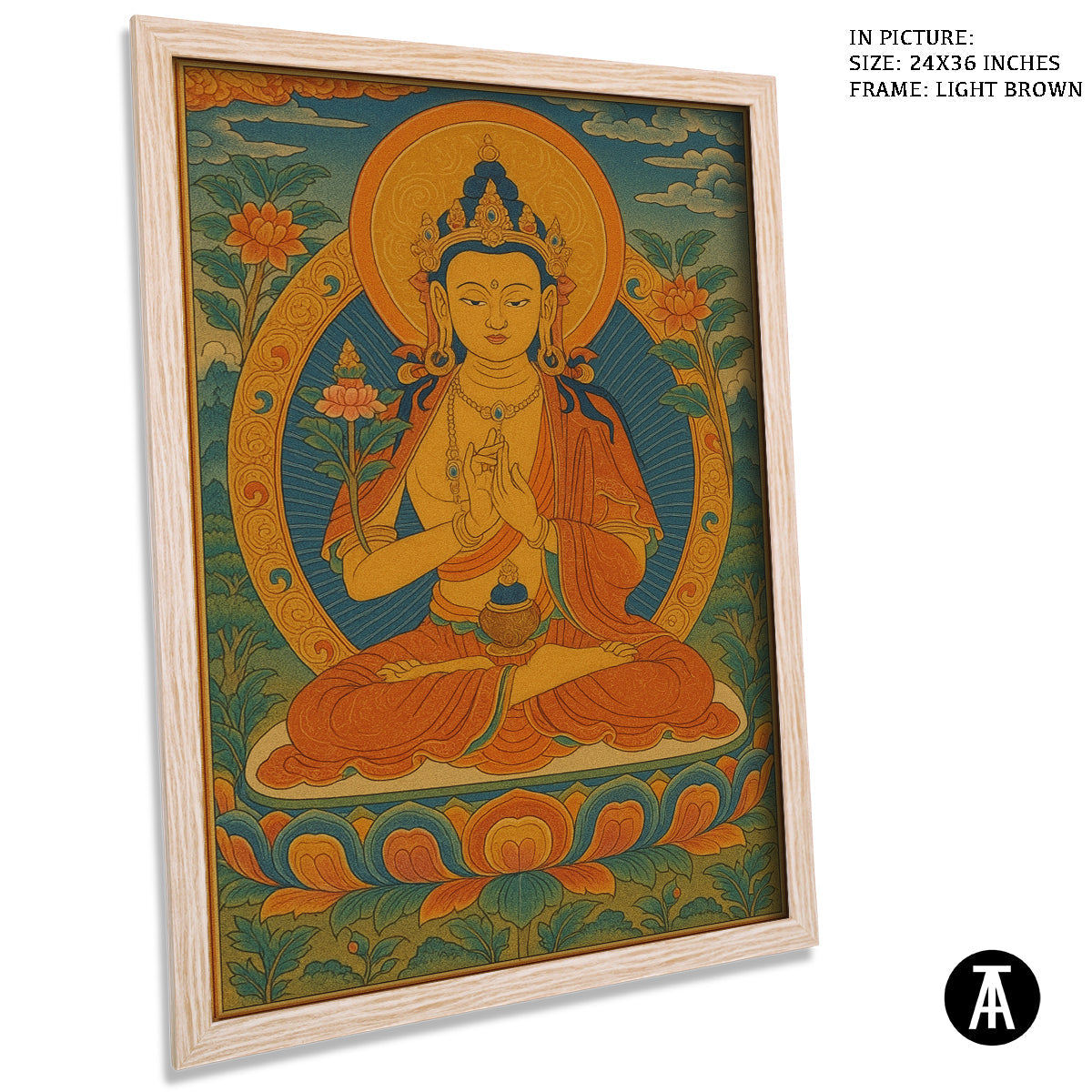 Artwork in Light Brown Frame