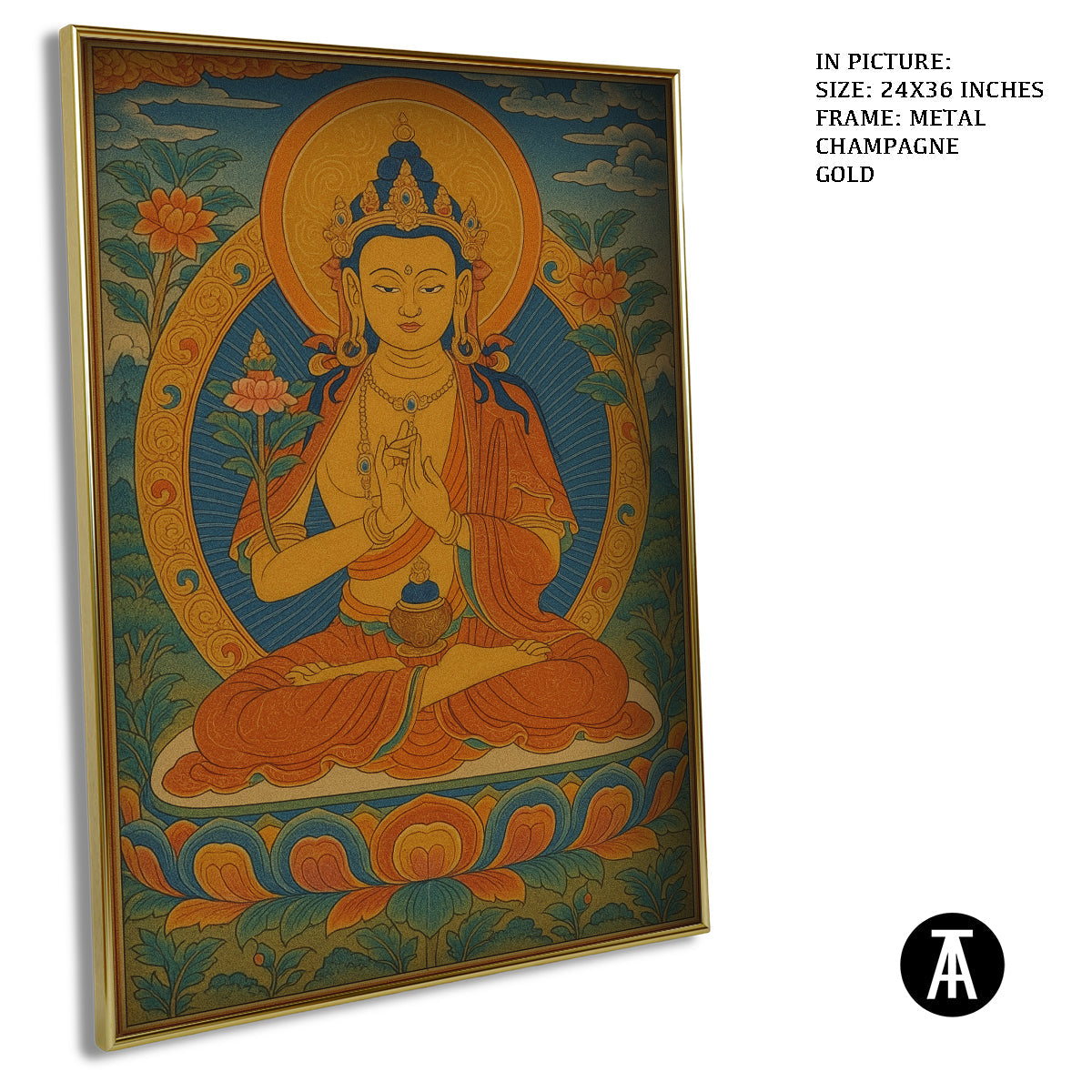Artwork in Metal Champagne Gold Frame