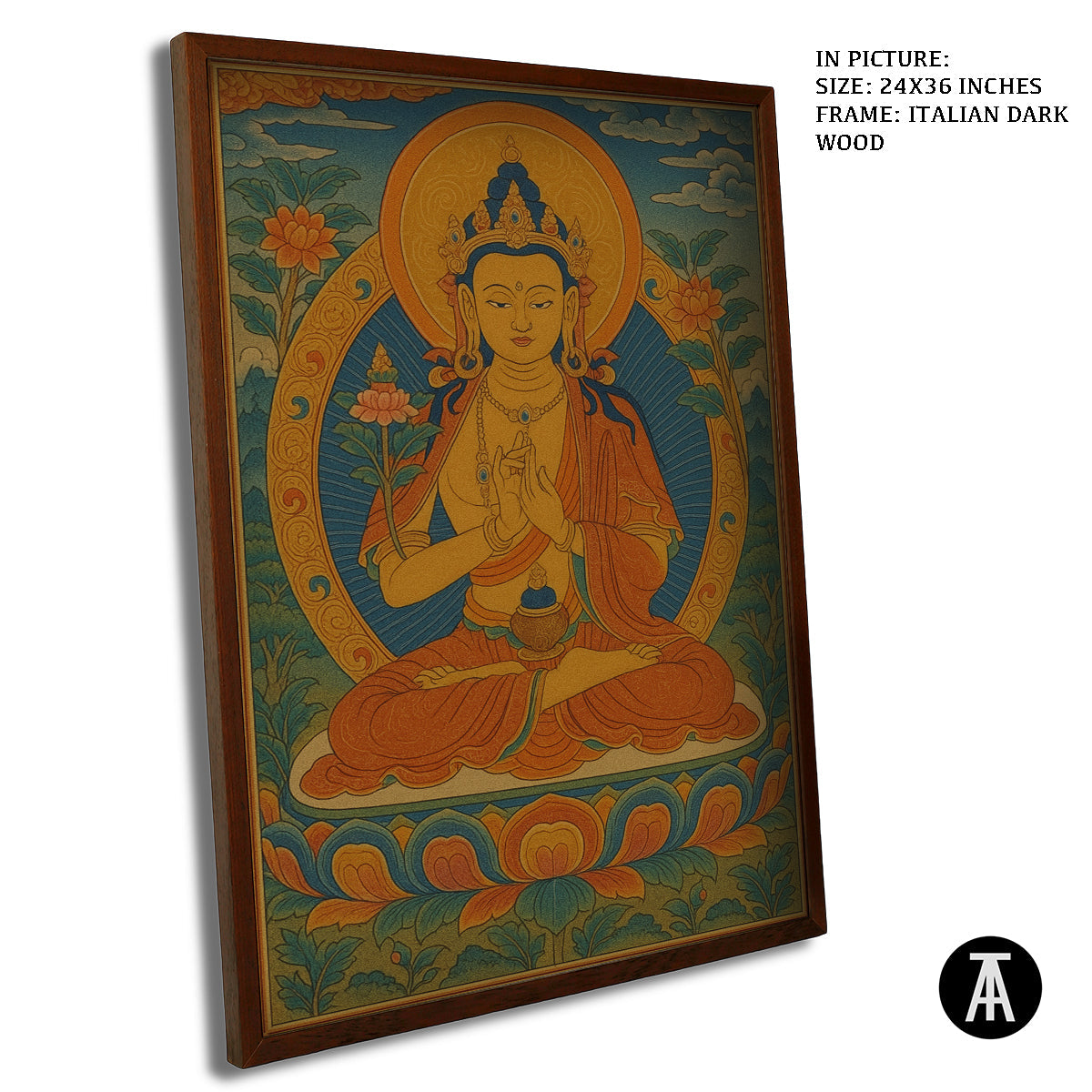 Artwork in Dark Wood Frame