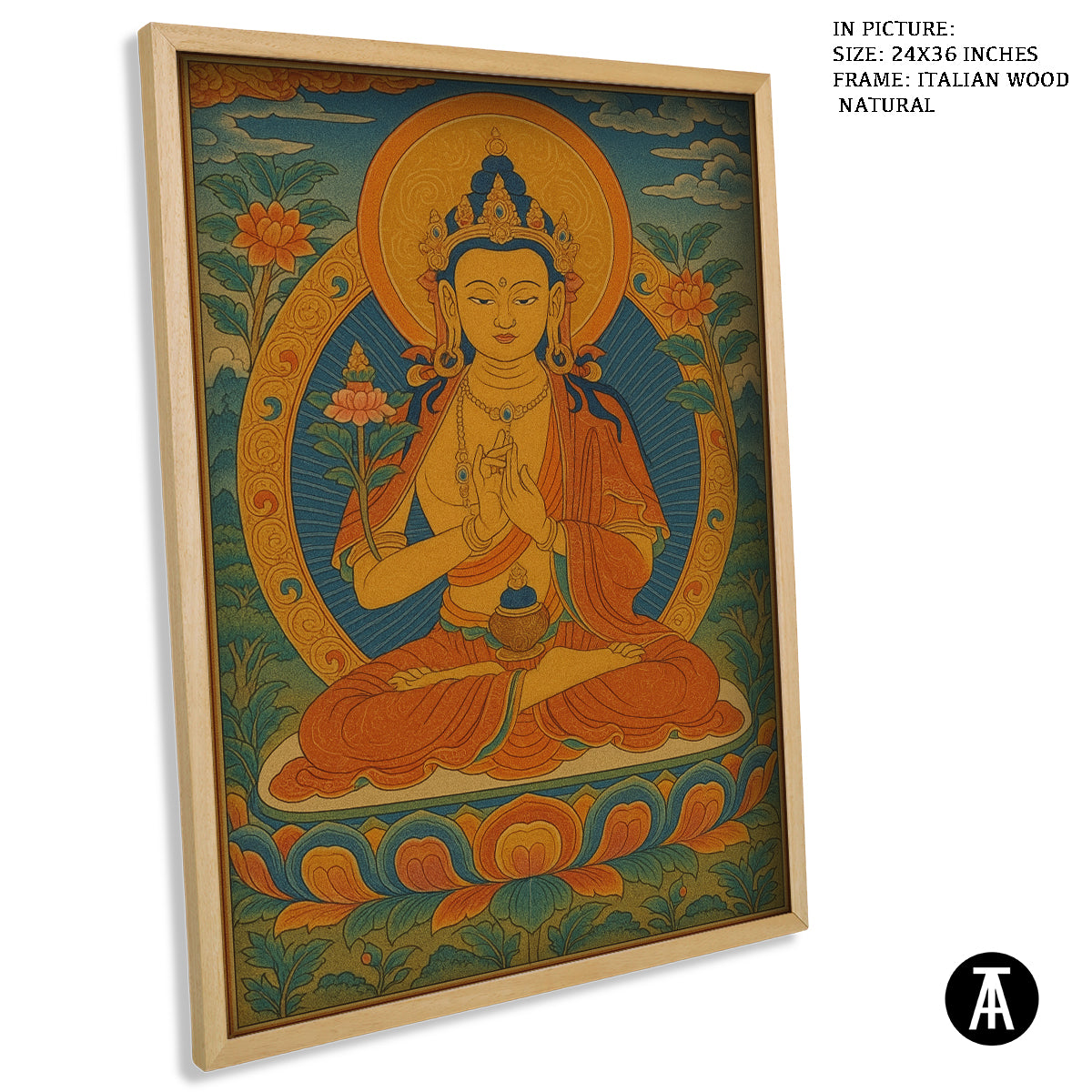 Artwork in Natural Wood Frame