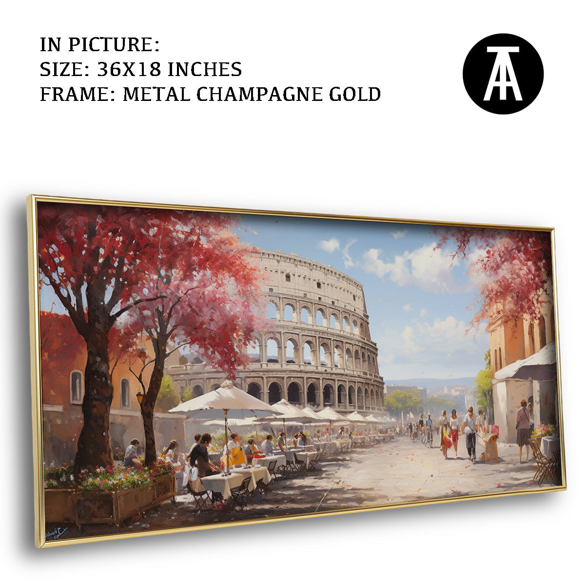 Artwork in Light Brown Frame