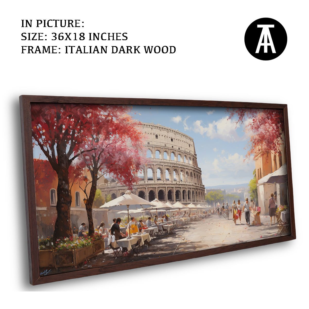 Artwork in Dark Wood Frame