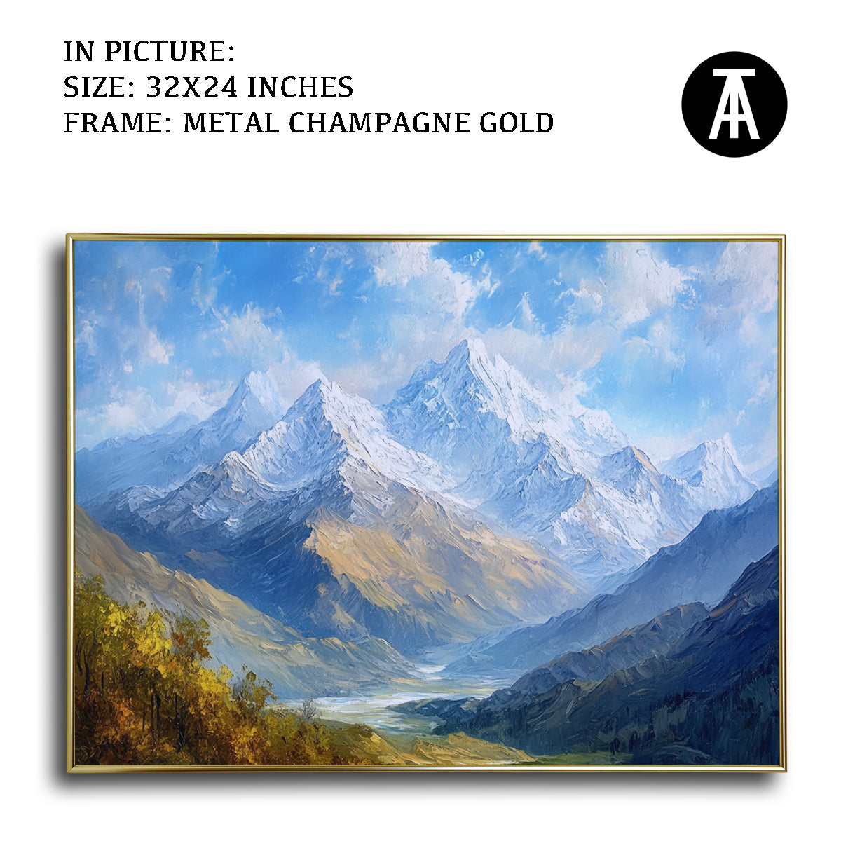 Artwork in Light Brown Frame