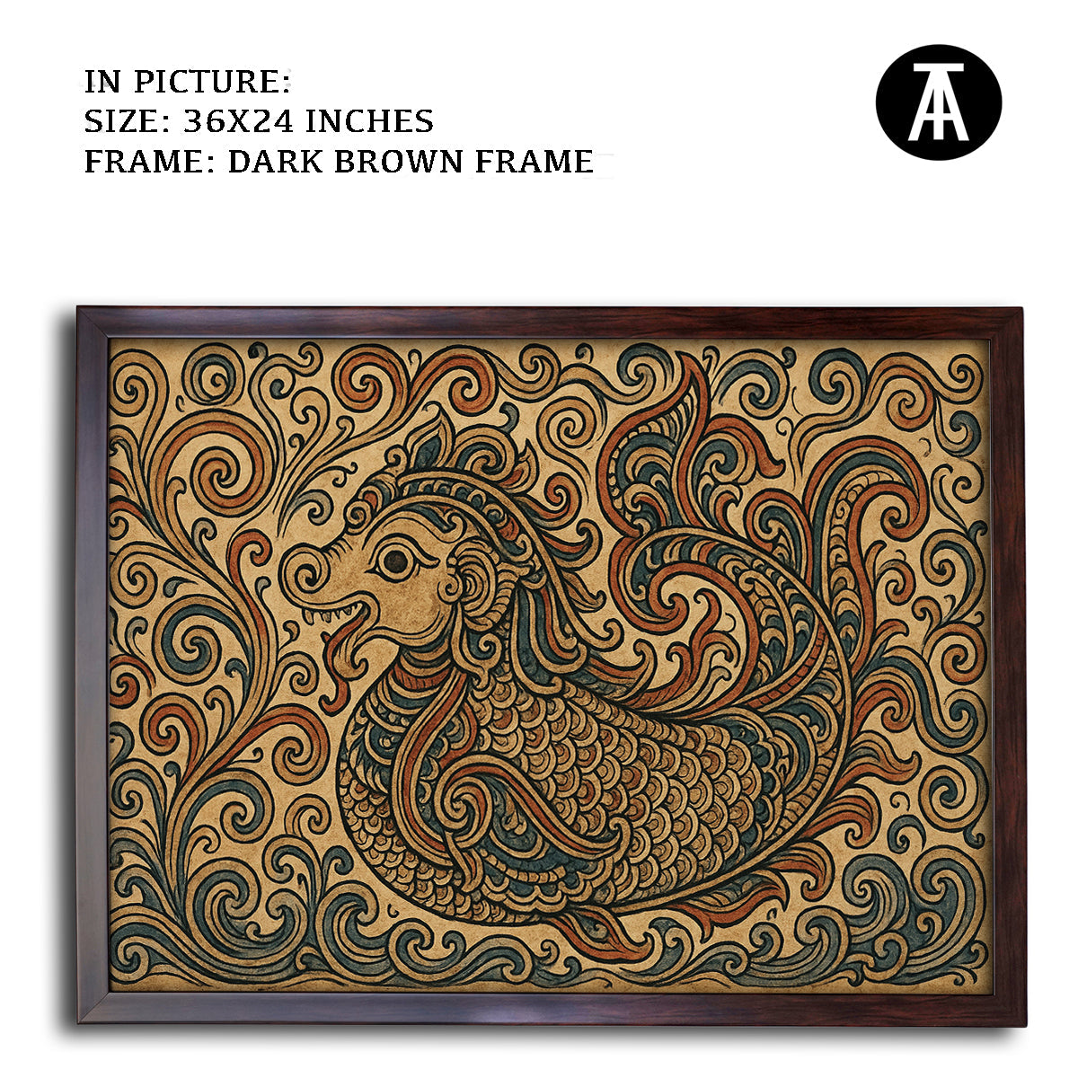 Artwork in Dark Brown Frame