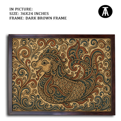 Artwork in Dark Brown Frame