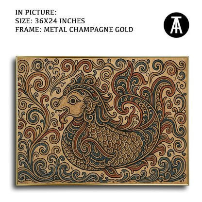 Artwork in Metal Champagne Gold Frame