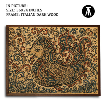 Artwork in Dark Wood Frame