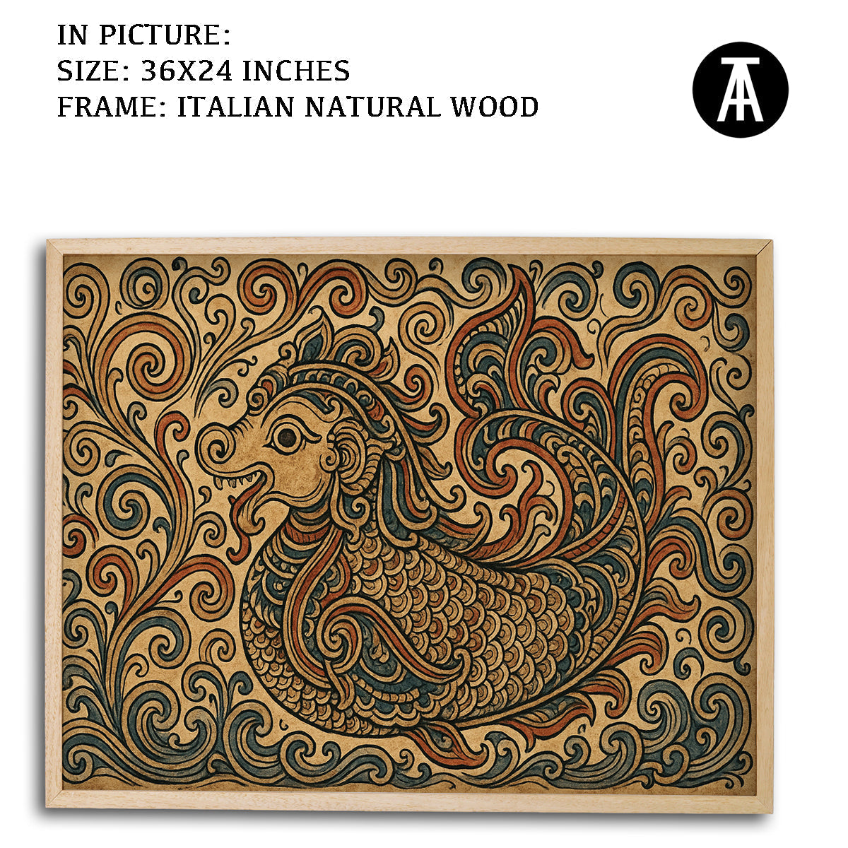 Artwork in Natural Wood Frame