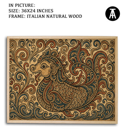 Artwork in Natural Wood Frame