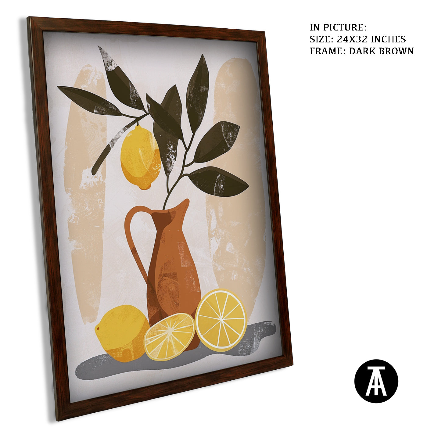 Artwork in Dark Brown Frame
