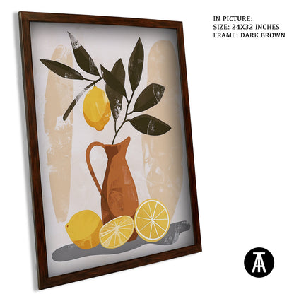 Artwork in Dark Brown Frame