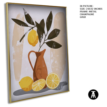 Artwork in Metal Champagne Gold Frame