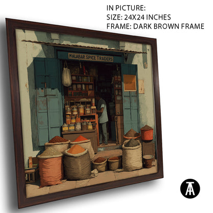 Artwork in Dark Brown Frame