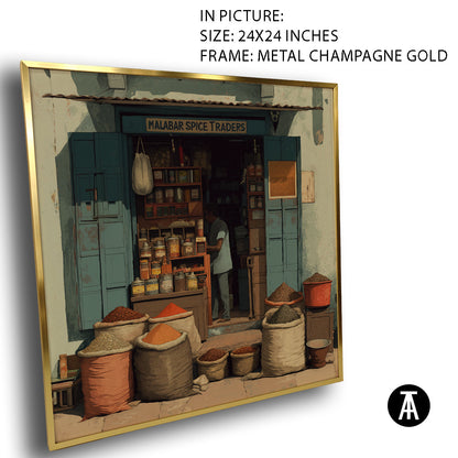 Artwork in Metal Champagne Gold Frame