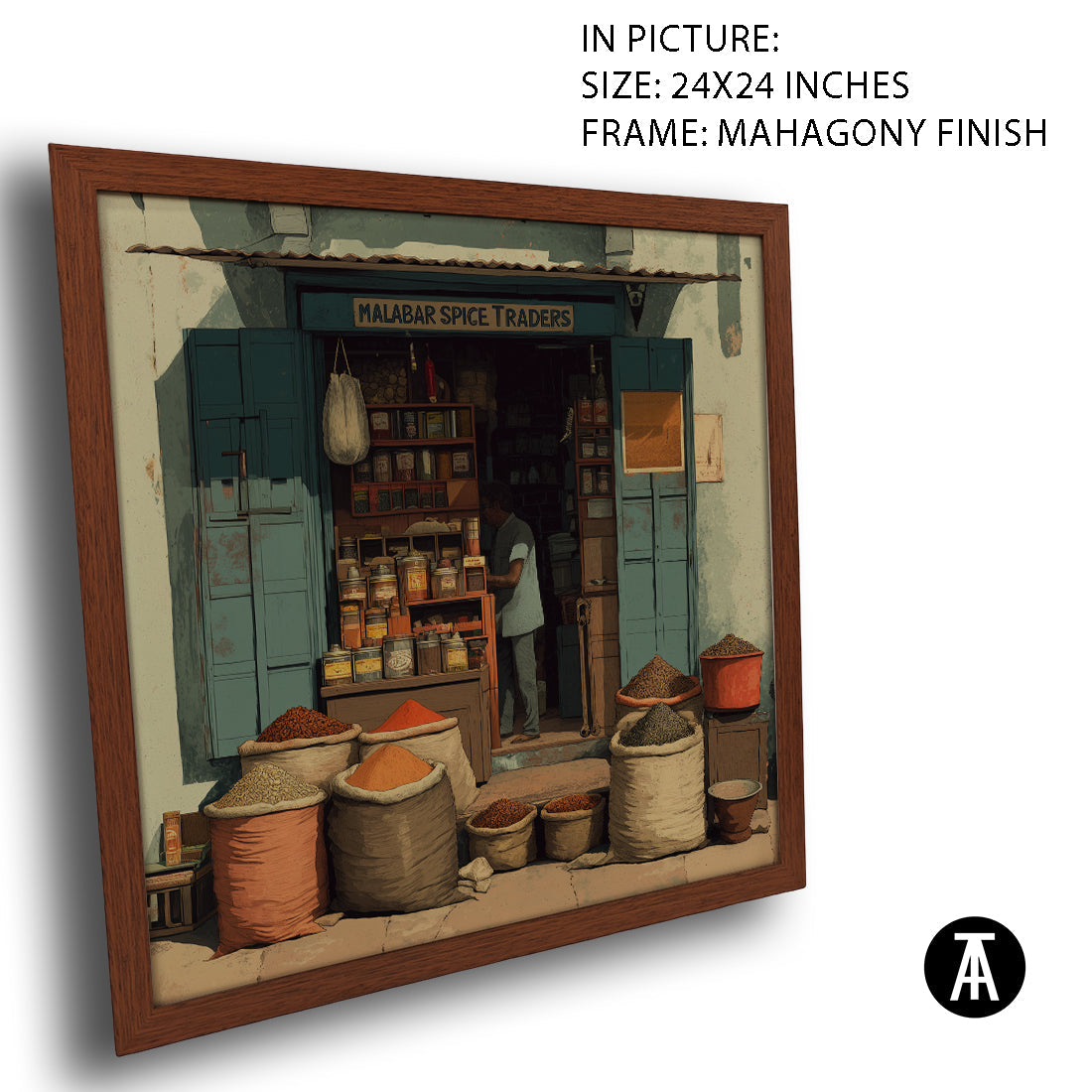 Artwork in Mahogany Finish Frame
