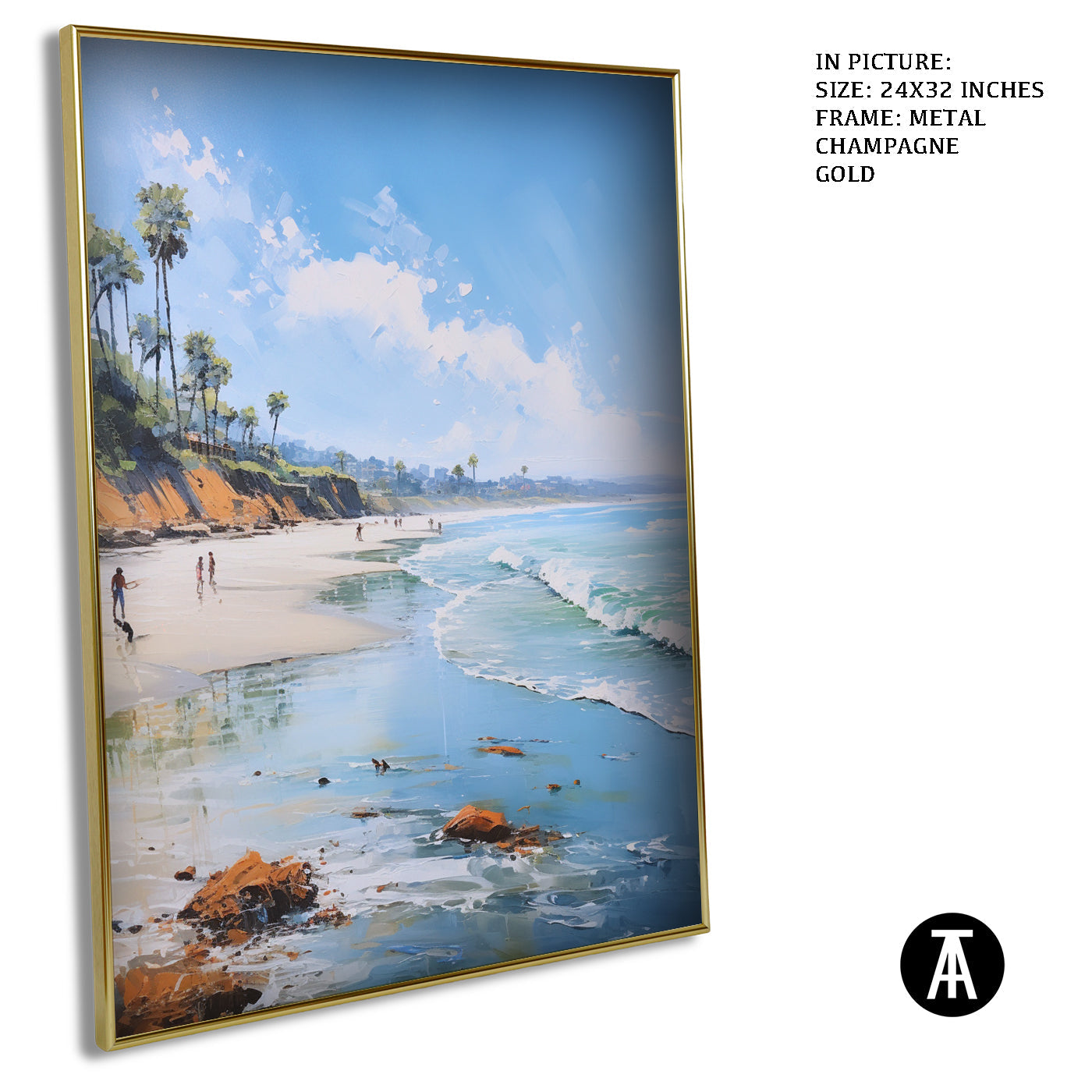 Artwork in Light Brown Frame
