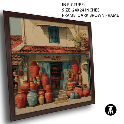Artwork in Dark Brown Frame
