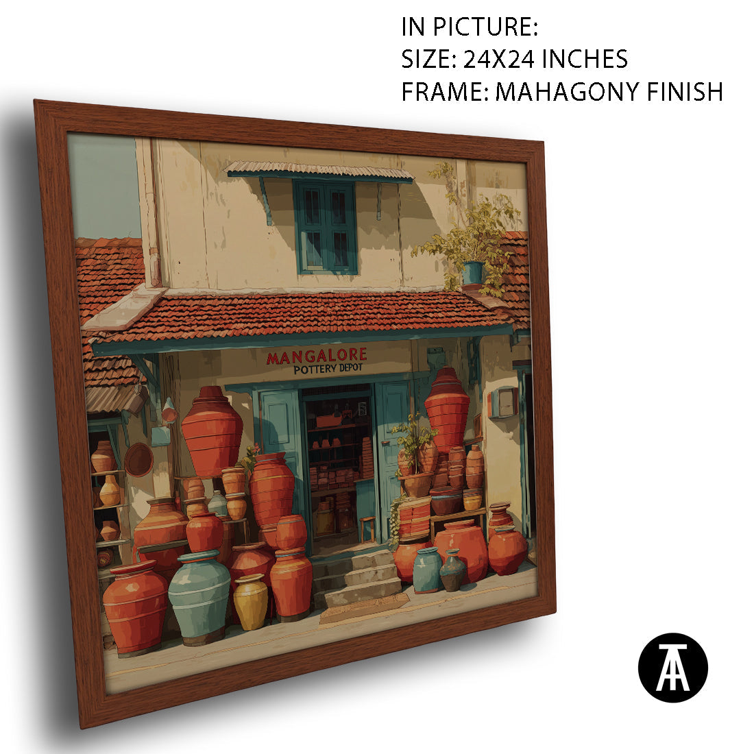 Artwork in Mahogany Finish Frame