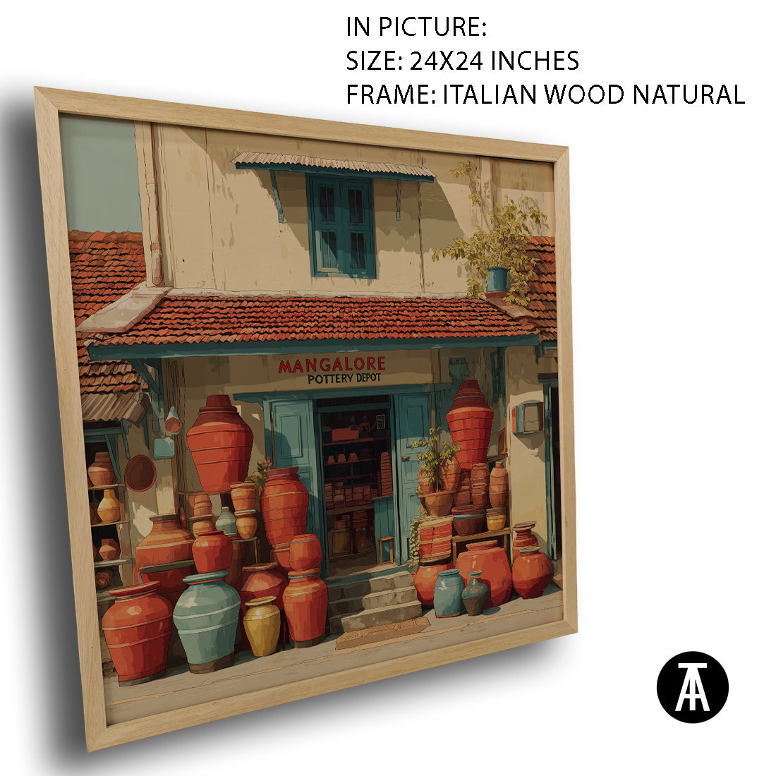 Artwork in Natural Wood Frame